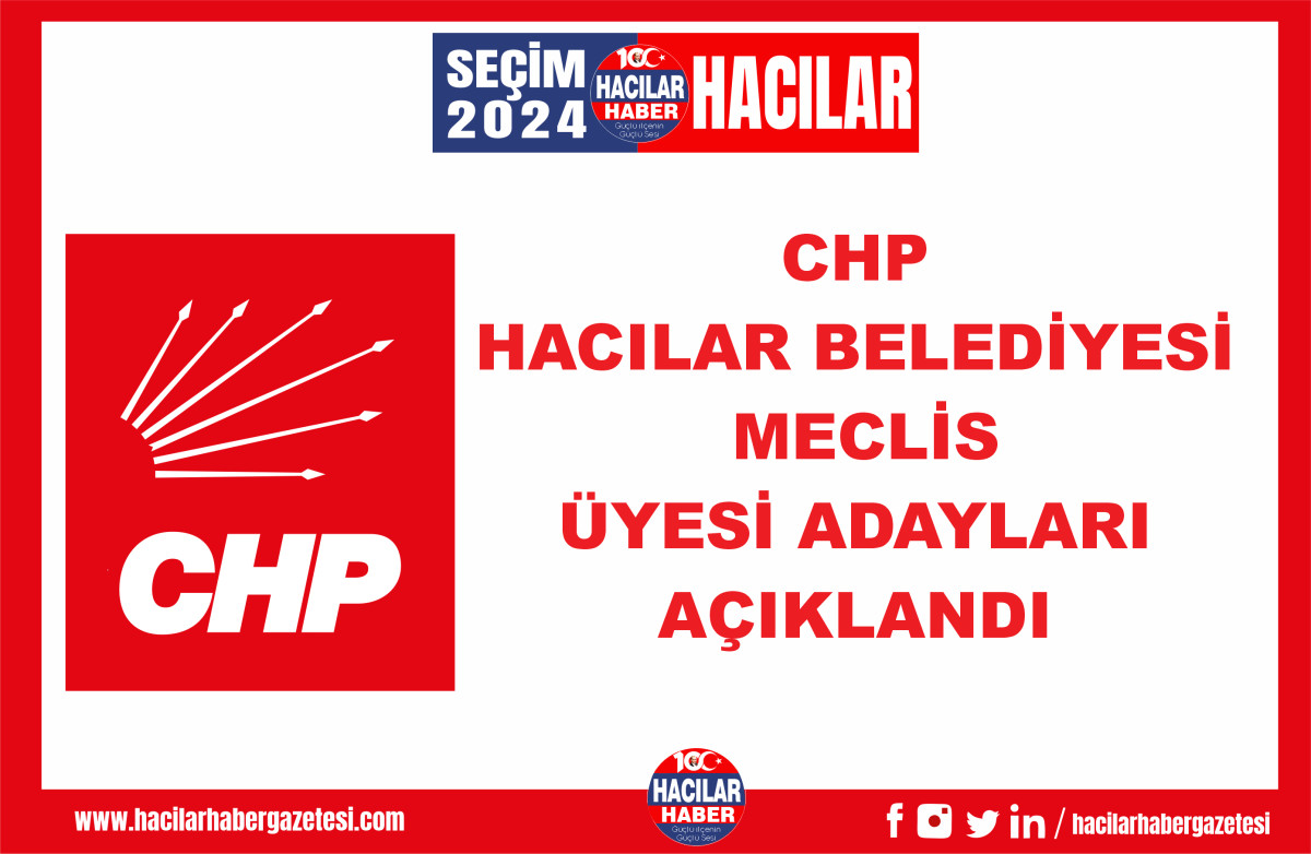 CHP HACILAR BELEDİYESİ  MECLİS  ÜYESİ ADAYLARI  AÇIKLANDI